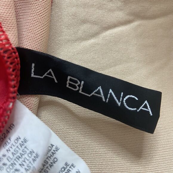 La Blanca Swim Tankini Top Size 18W Tummy Control Swimsuit Pink Ruched Padded - Picture 8 of 9